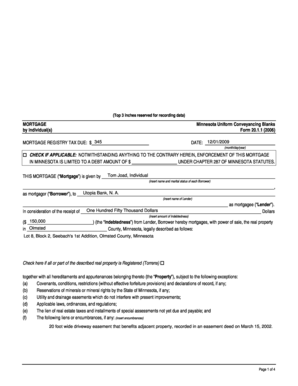 Minnesota Mortgage Agreement Form 20.1.1