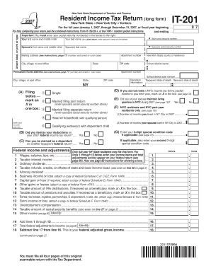 New York State Resident Income Tax Return