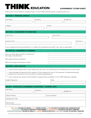 Assignment Cover Sheet