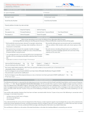 Making Home Affordable Hardship Affidavit