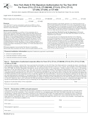 New York State E-File Signature Authorization