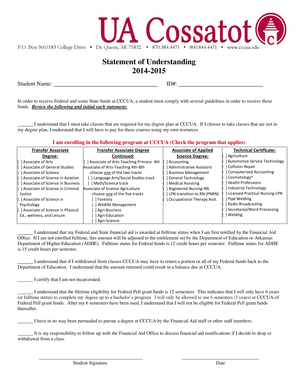Statement of Understanding for Financial Aid
