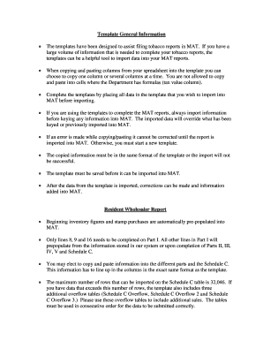 Alabama Tobacco Sales for Resale Report Template