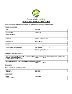Doctor Application Form