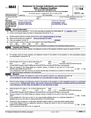 Form 8843 for Alien Individuals