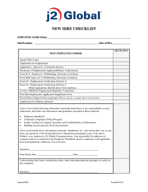 New Hire Checklist