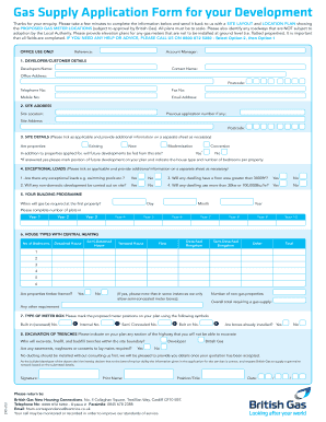 Gas Supply Application Form