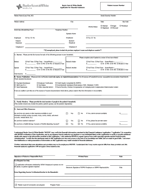 Baylor Scott & White Health Financial Assistance Application