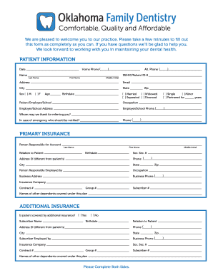 Dental Patient Information Form
