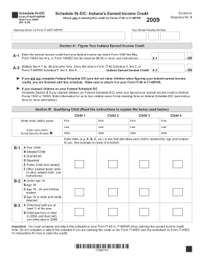 Indiana Earned Income Credit Schedule