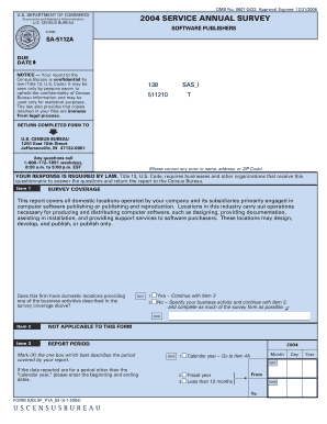 US Census Bureau Software Publishers Annual Survey