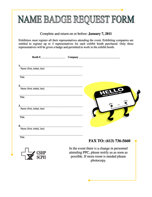Exhibitor Representative Registration Form