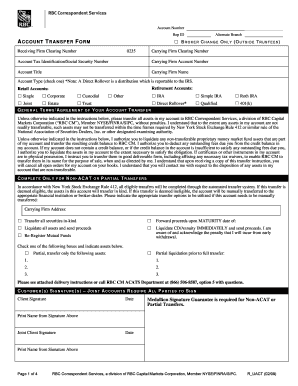 US Account Transfer Form