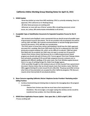 California Lifeline Working Group Meeting Notes for April 15 2015 - cpuc ca