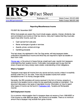 Reporting Miscellaneous Income - irs