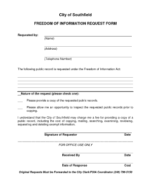Freedom of Information Request Form