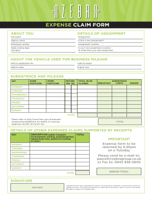 Expense Claim Form