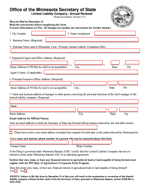 Minnesota LLC Annual Renewal Form
