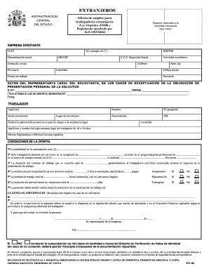 Oferta de empleo para trabajadores extranjeros