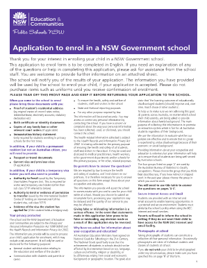 NSW Government School Enrolment Application