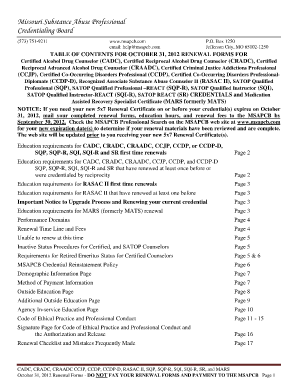 Missouri Substance Abuse Professional Renewal Forms