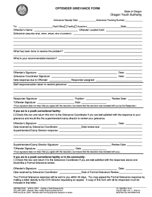 Offender Grievance Form