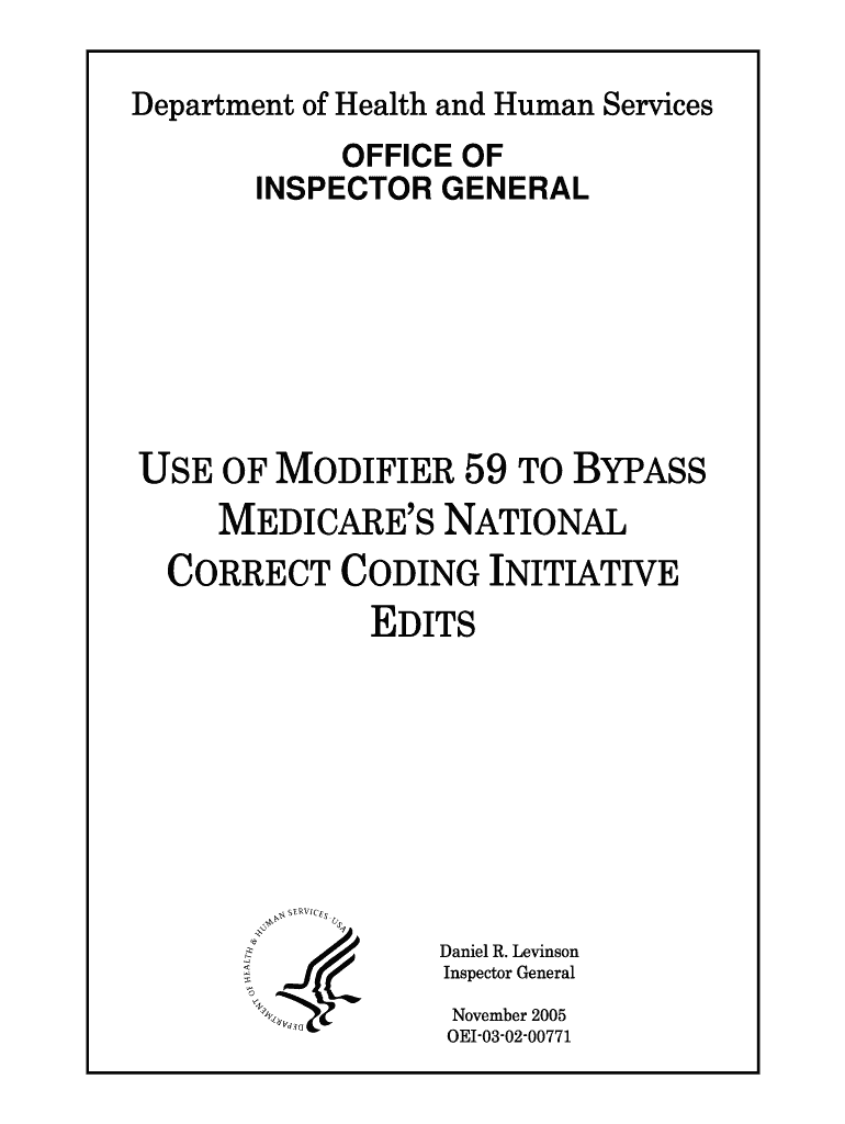 Fillable online oig hhs use of modifier 59 to bypass medicare s