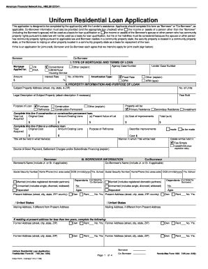 Uniform Residential Loan Application
