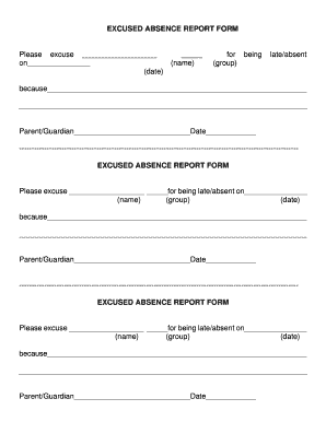 Excused Absence Report Form