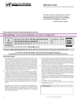 Bank of Georgia Annual General Meeting Proxy Form