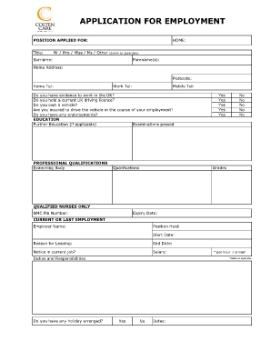 Employment Application Form