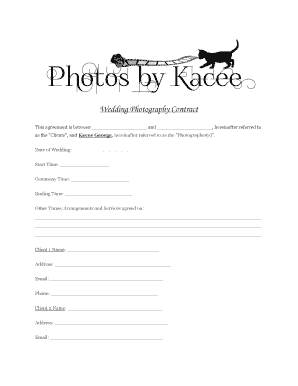 Wedding Photography Contract