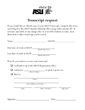 AECP Transcript Request Form