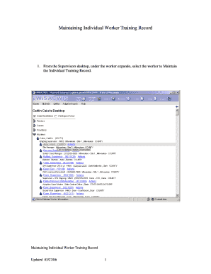 Maintaining Individual Worker Training Record - dcf wisconsin