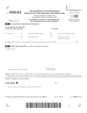 Form 5500-EZ Annual Return