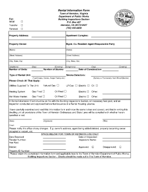 Rental Information Form