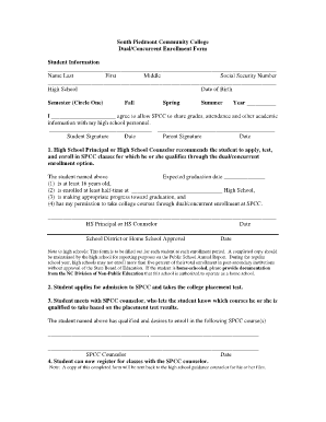Dual Concurrent Enrollment Form