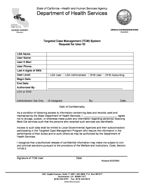 California Targeted Case Management Request Form