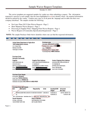 USDA Waiver Request Templates