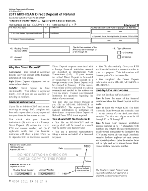 Michigan Direct Deposit of Refund Form 3174