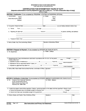 Certification for Intermittent Tours of Duty