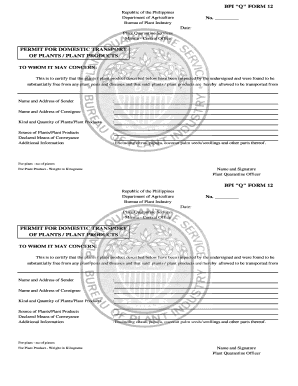 Philippines Plant Transport Permit