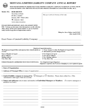Montana LLC Annual Report