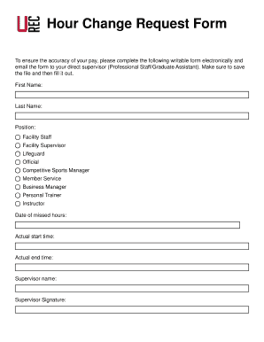 Hour Change Request Form