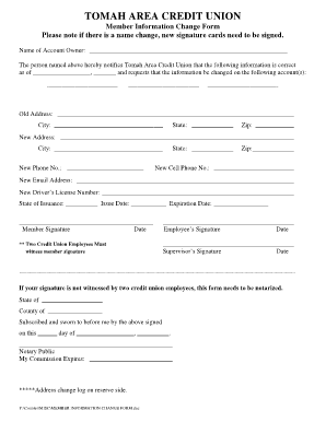 Member Information Change Form