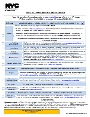 Fillable Online nyc Drivers license renewal requirements - nyc Fax ...