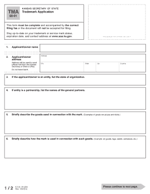 Kansas Trademark Application Form
