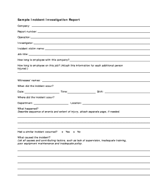 Incident Investigation Report Form