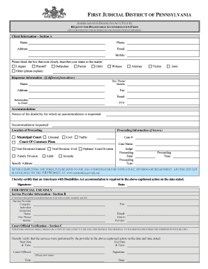Americans with Disabilities Act Request Form