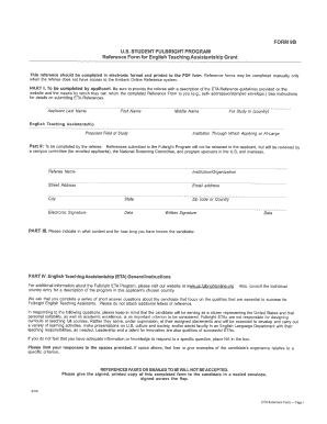 Fulbright ETA Reference Form